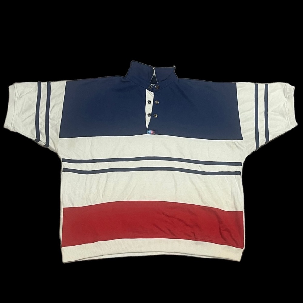 BLUE COLOR BLOCK BUTTON UP